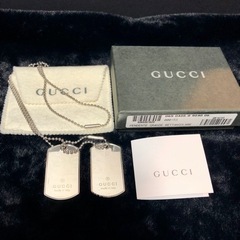 GUCCI ドッグタグ プレート ネックレス シルバー925
