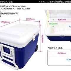 クーラーボックス 48L  キャンプ 保冷ボックスの画像