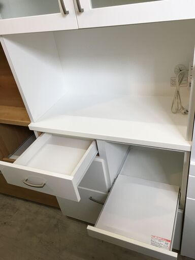ニトリ コパン80 キッチンボード レンジボード 食器棚 レンジ台 幅80cm おしゃれ シンプル ホワイト 収納キッチン クリーニン