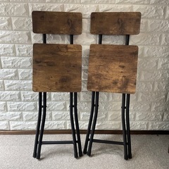 アンティーク　折りたたみイス　2個セットの画像