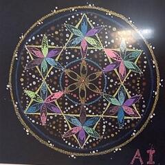 点描フラワーオブライフアート