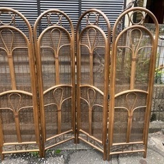 ラタン（籐）パーティション 昭和レトロ家具