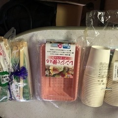 ・紙コップ、フードパック、割り箸セット譲ります。