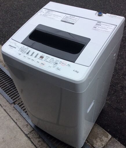 【RKGSE-847】特価！ハイセンス/Hisense/4.5kg洗濯機/HW-E4502/中古/2018年製/当社より近隣無料配達OK！