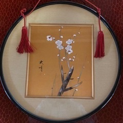 梅の絵　丸額付き