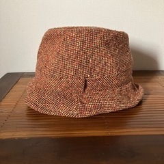 ハット　中折れ帽　冬　針金入り　オレンジ　ブラウンの画像
