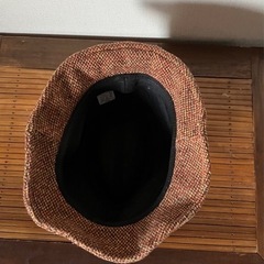 ハット　中折れ帽　冬　針金入り　オレンジ　ブラウンの画像