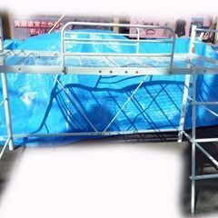 【自社配送は札幌市内限定】ロフトベッド スチール製 シングルマットレス付き ホワイト 店頭お引き取り歓迎の画像