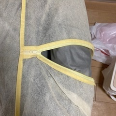 値下げ　寝具　シングル敷き布団グレーカバー付きの画像