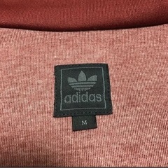 【adidas】総柄ロゴ ジャージ トラックジャケット ボルドー Mの画像