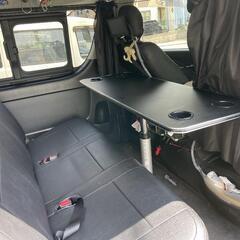 キャンピングカー ハイエース/キャラバン等 （セカンドor荷室）ドリンクホルダー4つ テーブル 昇降式 ワンポール 車中泊 の画像