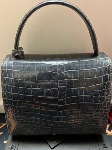 クロコダイルのケリー型バッグ(本物シンガポール産クロコダイル)