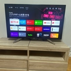 締切10/13 SONY BRAVIA 43型テレビとレコーダー、テレビ台　KJ-43X7500F ＋LOWYAテレビ台付き