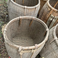 ♨　♨　🌈　⭐　❄　🌈　⭐　❄🌈　⭐　❄昔の背負う竹かご　一つあたりの画像