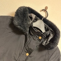 姫コート　女の子　黒　ファーコート　ロング丈　秋冬　140 130 135の画像