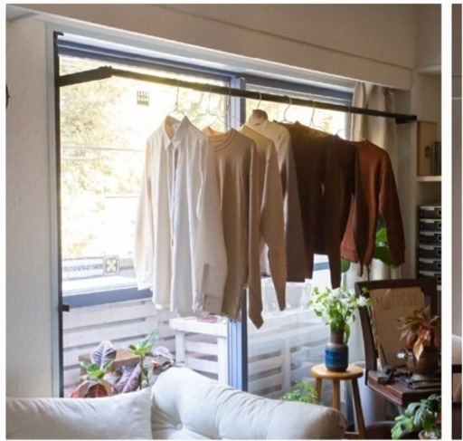 kurasso FRAMES 窓枠物干し ブラック