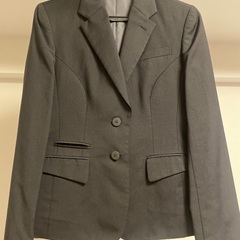 洋服の青山　黒　スーツ　セットアップ　ストライプ