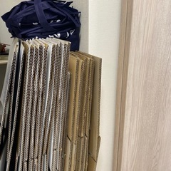 引っ越し用段ボールと布団カバーの画像