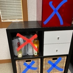 IKEA 黒シェルフ　引出し付きの画像