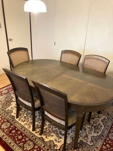 【中古】ダイニング6点　テーブル&チェア5脚セット　マルニ木工