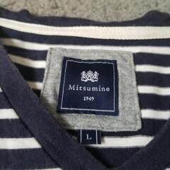 Mitsumine 白黒ボーダーTシャツ(ポケット付)の画像