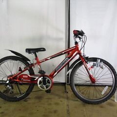 C282★9000円★整備済み 中古子供自転車 JrMTB　SPEED　レッド　6段変速付き【22インチ 】
