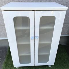 札幌限定■キッチン収納　食器棚 キャビネット ホワイト　幅58....