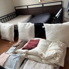 【受け渡し予定者確定済】ニトリ シングルベッド(カリナBK/DBR) セットの画像