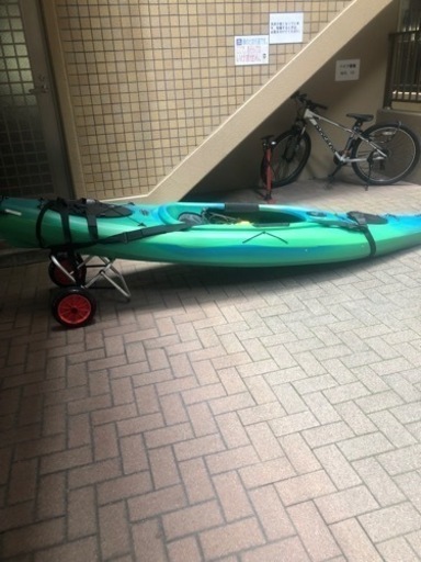 カヤック一人乗り、オール、トローリー、救命着