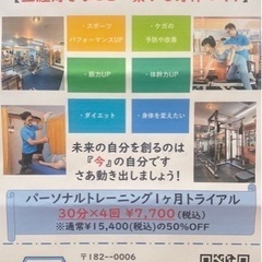 パーソナルトレーニング　お試し全4回体験　7,700円の画像