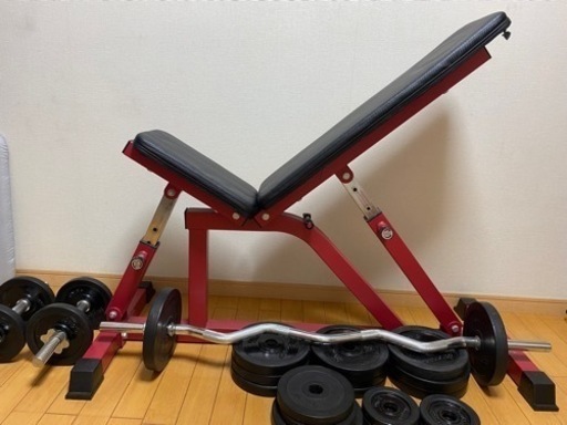 【値下げ】ダンベル30kg×2、EZバー、アジャストベンチ