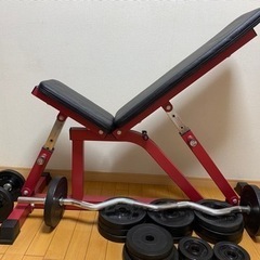 【値下げ】ダンベル30kg×2、EZバー、アジャストベンチ