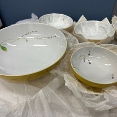 新品未使用品■たち吉 黄地草花 取り鉢揃 6点セット■大鉢1個 小鉢5個 和食器 洋食器 美濃焼 和皿の画像