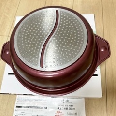 味楽卓上二味鍋26cm　IH対応　ガラス蓋付きの画像