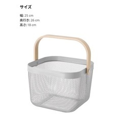 【新品未使用品】ＩＫＥＡ/イケア　RISATORP/リーサトルプ 　バスケット25x26x18 cm　グレー（804.877.52/80487752）の画像