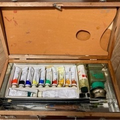 油絵具一式 木箱の画像