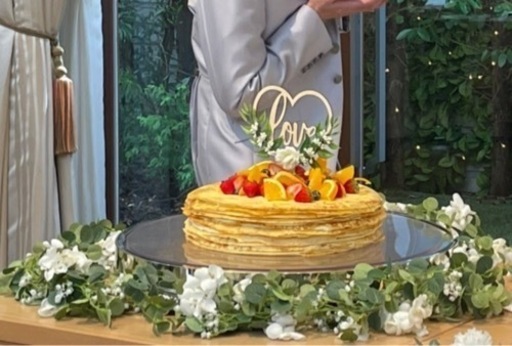 結婚式　ケーキトッパー\u0026ケーキ装花