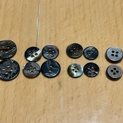 いろんなサイズの貝殻っぽい光沢あるボタン12個 さらに黒っぽい5個もプレゼント⑤の画像