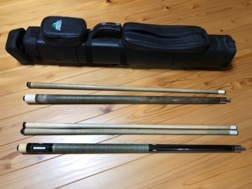 ビリヤードキュー　2本セット　ケース付