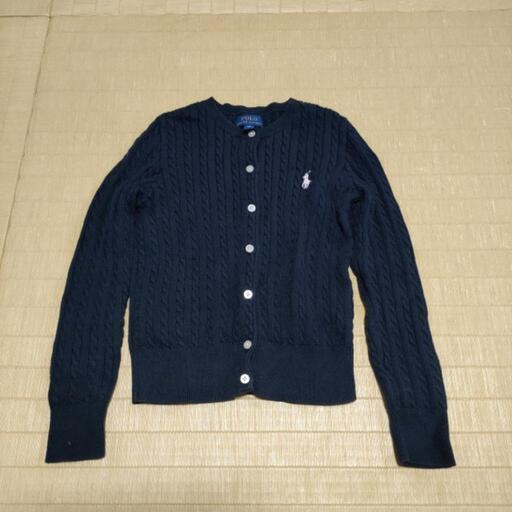 子供服（約7歳）　POLO(ラルフ・ローレン)紺のカーディガンS/P(7)