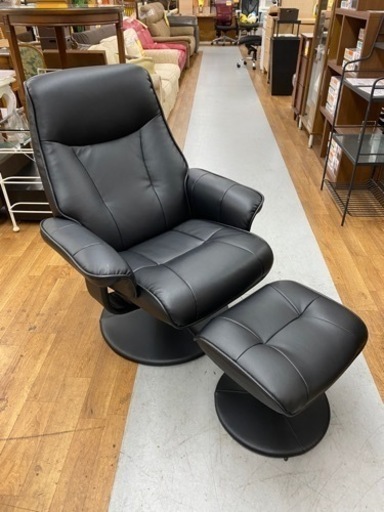 R096 NITORI 1Pリクライニングパーソナルソファ オットマンセット、美品