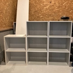 白の木目3段ボックス×2つ＆白の2段ボックス