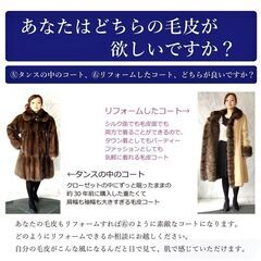 無料！！毛皮リフォーム１０％割クーポンが付いた毛皮リフォームの実例集をプレゼントの画像