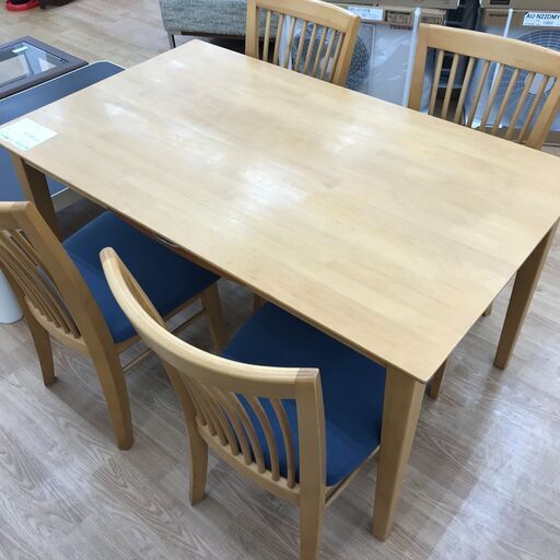 ★ジモティ割あり★  ダイニングテーブルセット 4人用 ナチュラル H70×W135×D80 クリーニング済み KJ932