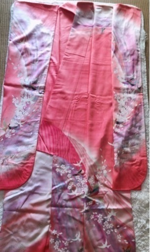 振袖　ピンク(袋帯、帯締、バック、コサージュ　プレゼント)