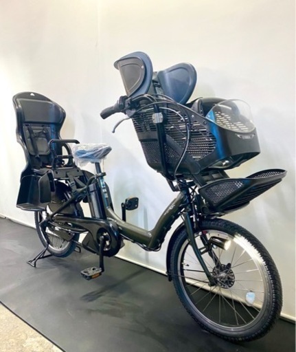 関東全域送料無料 保証付き 電動自転車 ヤマハ パスキッスミニ 20インチ 3人乗り 8.9ah カーキ