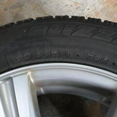 ブリジストンスタッドレスタイヤ02本　155/65 14インチ　...