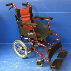 介助式車いす 標準型 軽量コンパクトタイプ　PMS-2R  レッド　車イス　車椅子　ミキの画像