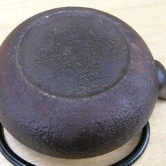 南部鉄器 鍋元 鉄瓶 平丸 挽肌 鉄分補給 茶道具 茶器 レトロ 伝統工芸 盛岡 札幌 手稲の画像