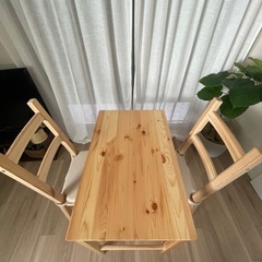 ダイニングテーブル　チェア　椅子　机　無印　ikea パイン材　折りたたみの画像